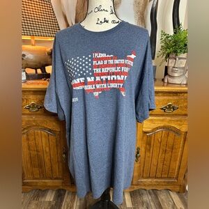 American Flag Design Blue Graphic Tee NWOT